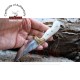 Custom Hunting mini knife With Leather Sheath (deer Horn Handle)