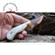 Custom Hunting mini knife With Leather Sheath (deer Horn Handle)