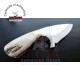 Hunting Camp Mini Knife Deer Horn Handle With Leather Sheath