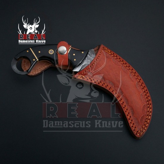 Custom Hand Made Damascus Karambit Hunting Knife