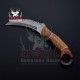 Hand Made Damascus Karambit Double Edge Hunting Knife With Leather Sheath