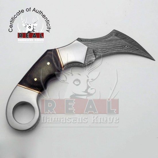 10" Custom Handmade Damascus Steel Hunting Knife Karambit Knife Sch 721h