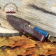 Damascus Steel Fixed Blade Knife 8'', Handmade Unique Gift Knife For Men