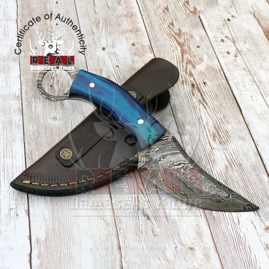Karambit Damascus Steel Pocket Knife - 8'' Full Tang Handmade Damascus Fixed Blade Knife