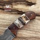 Custom Fixed Blade Utility knife Damascus Steel Stag Antler Handle Anniversary Gift
