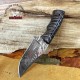 Damascus Steel Handmade Fixed Blade Hunting Knife, 8" Full Tang Custom Wood Handle Camping Knife