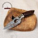 Damascus Steel Hunting Knife - 8" Custom Knife With Stag Antler And Composite Handle
