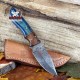 Damascus Steel Fixed Blade Knife 8'', Gift For Husband, Anniversary Gift