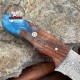 Damascus Steel Handmade Knife, 8" Full Tang Custom Fixed Blade Hunting Knives