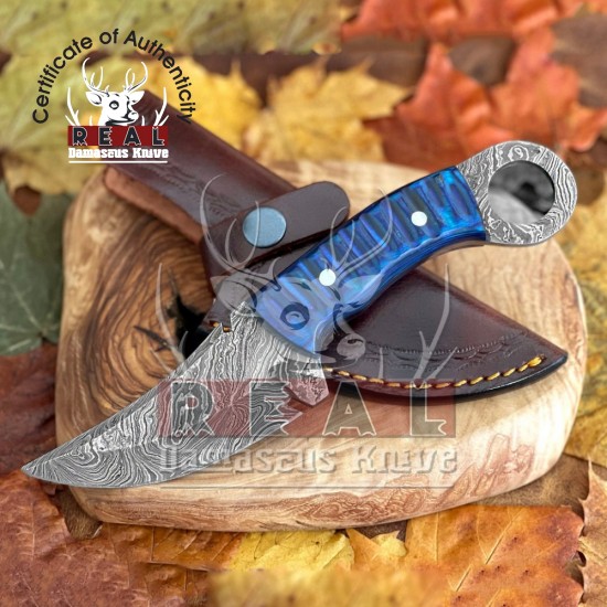 Damascus Steel Karambit Knife - 8'' Custom Full Tang Damascus Fixed Blade Knife