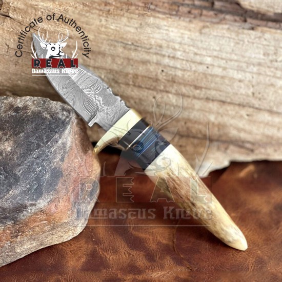Damascus Steel Hunting Knife | Camping Knife | Damascus Fixed Blade Knife | Pocket Knife