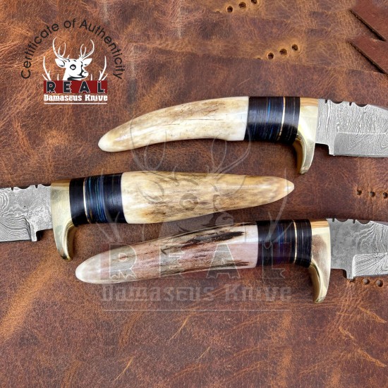 Damascus Steel Hunting Knife | Camping Knife | Damascus Fixed Blade Knife | Pocket Knife