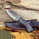 High Carbon Steel Fixed Blade Karambit Knife, 8" Full Tang Custom Wood Handle Camping Knife