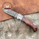 Damascus Best Folding Knife, Handmade Pocket Knife, Damascus Steel Blade Knife