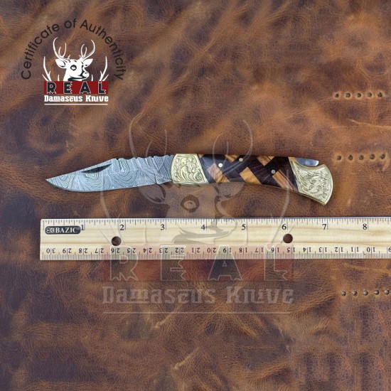 Custom Folding Pocket Knife Damascus Steel blade knife | Pocket Knife For Sale