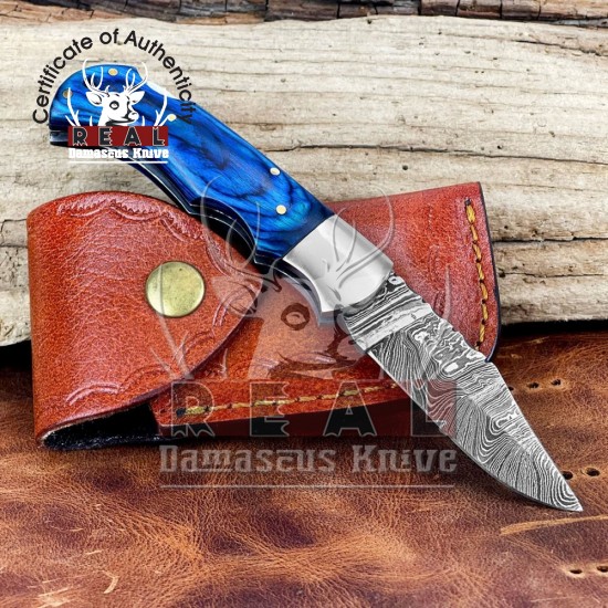 Damascus Folding Knife|Handmade Pocket Knife For Sale