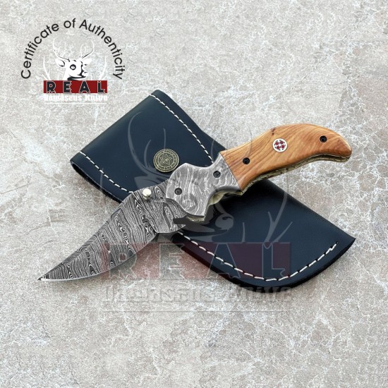 Custom Damascus Stainless Steel Folding Pocket Knife  For Sale Camping Knife