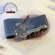 Custom Personalized Damascus Stainless Steel Folding Knife Buffalo Horn