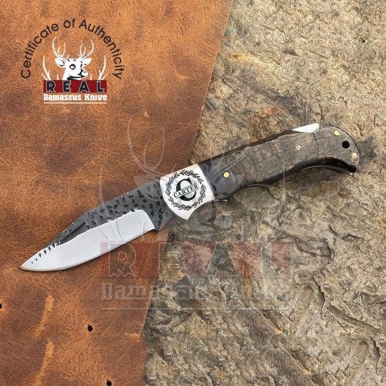 Personalized Best Folding Knife, High Carbon Steel Hand Forged Folding Knife