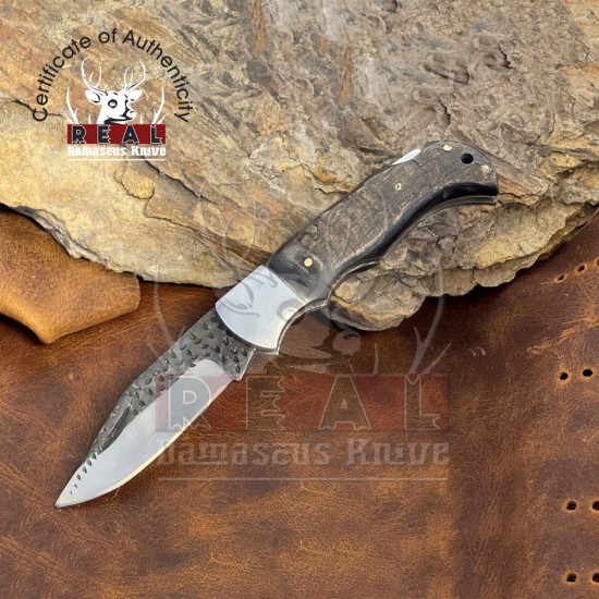 Personalized Best Folding Knife, High Carbon Steel Hand Forged Folding Knife