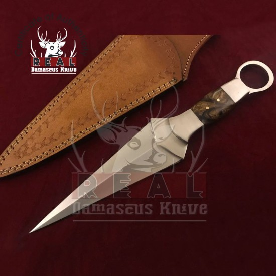 Dagger pocket knife, Custom Handmade Carbon Steel Kunai, Neck Knife