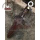 Kunai Replica, Handmade Spring Steel 13" Inches Kunai, Engraved Rose Wood Handle Dagger Knife uk