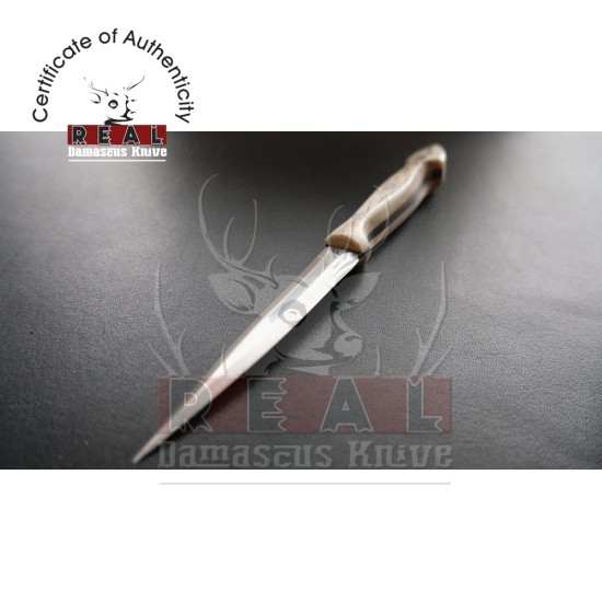 Custom Made Mini Dagger Knife With Leather Sheath (deer Horn Handle)
