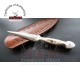 Custom Made Mini Dagger Knife With Leather Sheath (deer Horn Handle)