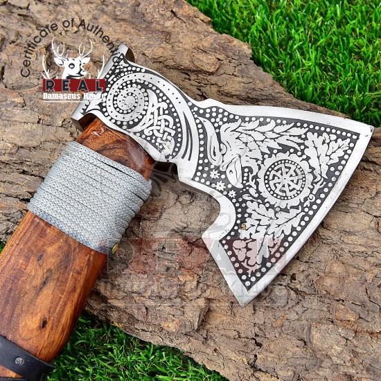 Handmade High Carbon Steel Axe | Valknut Viking Axe | Ragnar Lothbrok Hatchet Tomahawk