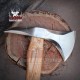 Custom Handmade Stainless Steel Axe | Gorgeous and Solid Wood Handle | Outdoor Self Defense Viking Battle Axe  | Adze Blade