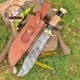 Handmade Hunting Knife | Rambo Bowie Knife | Damascus Steel Blade Survival Knife | Buffalo Horn Handle