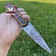 Hand Forged Damascus Hunting Dagger Knife | Fix Blade Boot Knife With Wood Handle