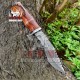 Handmade Damascus Hunting Knife Steel Blade Bushcraft Kukri Knife Cocobolo Wood Handle | Personalized Gift|Birthday gift | Camping Knife