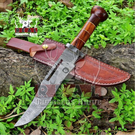 Handmade Damascus Steel Knife Bushcraft Bowie Hunting Knife Hand Forged Survival | Hunting Knife| Personalized Gift|Birthday gift | Camping Knife