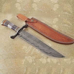 Custom Handmade Damascus Steel Bowie Hunting Knife For Sale Gift Knife