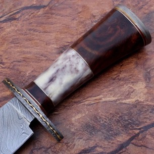 Bowie Hunting Knife Twist Pattern Best for Father Day Gift