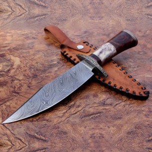 Bowie Hunting Knife Twist Pattern Best for Father Day Gift