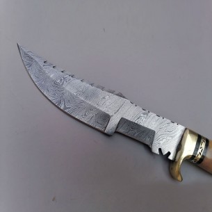 Damascus Bowie Knife Engraved Knife Tactical Knife Fixed Blade Knife