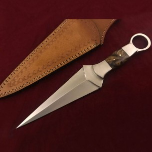 Dagger pocket knife, Custom Handmade Carbon Steel Kunai, Neck Knife