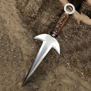 Kunai Replica, Handmade Spring Steel 13" Inches Kunai, Engraved Rose Wood Handle Dagger Knife uk