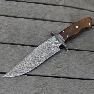 Hand Forged Damascus Hunting Knife CLASSIC BOWIE KNIFE Fixed blade Hunting Knife