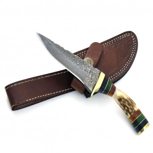 Custom Handmade Damascus Tactical Knife Utility Knife Fixed Blade Knife Hunting Knife