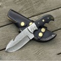 Handmade Damascus Knife Gut Hook Long Knife Hunting Fishing Utility Knife