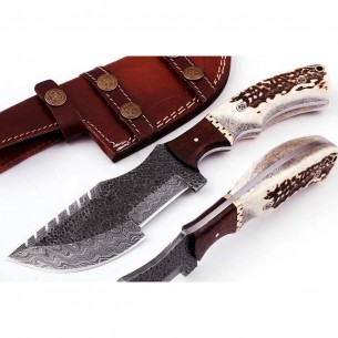Handmade Damascus Hunting Knife Tactical Utility knife Real Damascus Knife