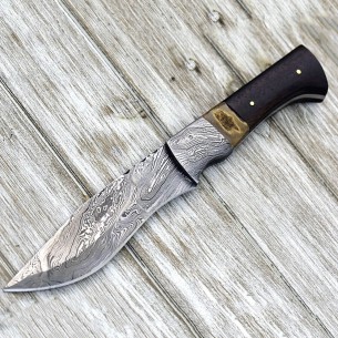 Damascus Steel Blade Knife, Fire Pattern Hunting Knife For Sale