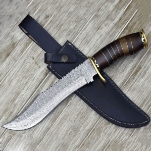 Custom Handmade Damascus Steel Blade Knife Bowie Hunting knife For Sale