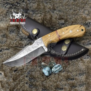 Custom Handmade Damascus Hunting Knife, e USA, Skinner Knife 