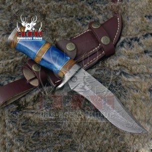 Personalized Gift Damascus Steel Hunting Knife Bowie | Hunting Knife USA