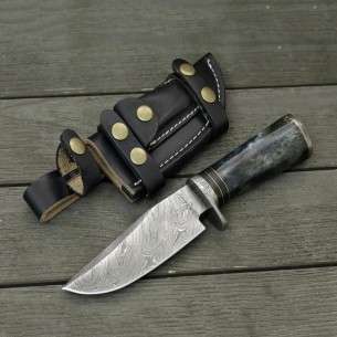 Custom-Made Damascus Hunting Knife, Bowie Full Tang Knife 