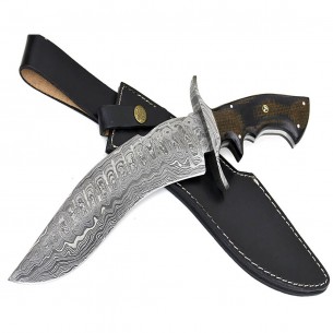 Custom Handmade Bowie Knife Damascus Steel Blade Knife Tactical Knife